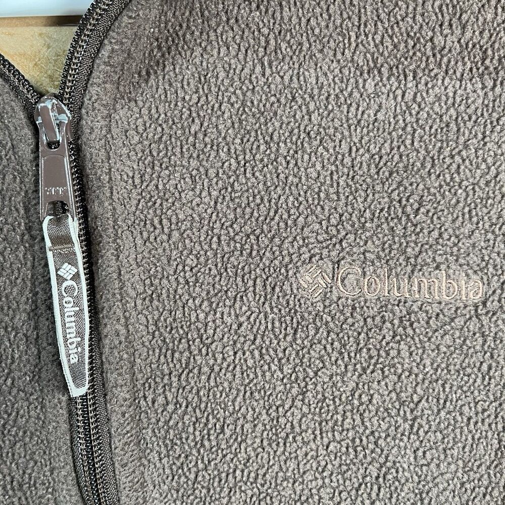 Columbia Womens Large Brown Quarter Zip Fleece Mock Neck Sweater Jacket - Picture 3 of 7